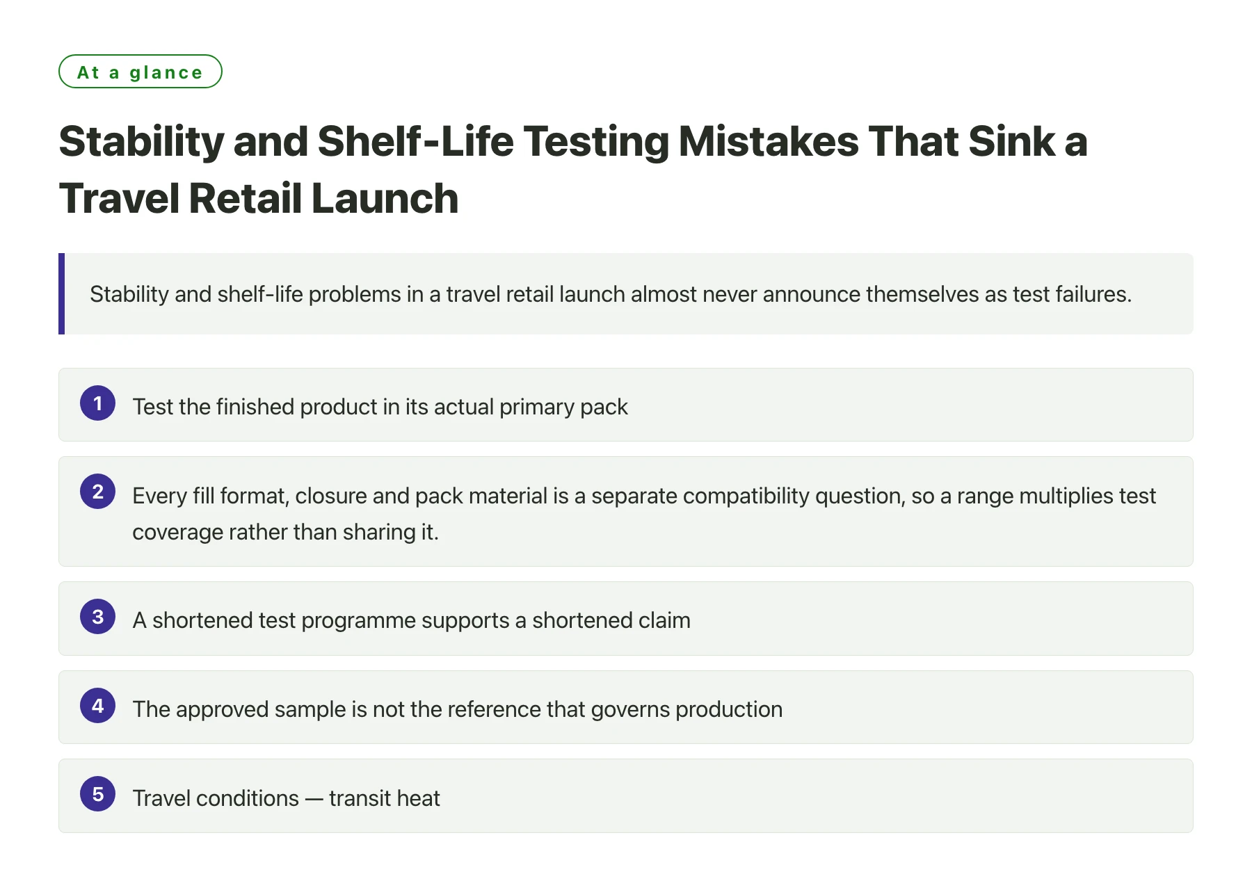 Stability and Shelf-Life Testing Mistakes That Sink a Travel Retail Launch——全文要点速览